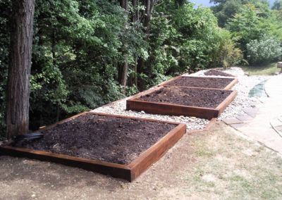 Aménagement d’un potager avec réalisation de bacs en traverses bois à Vatilieu